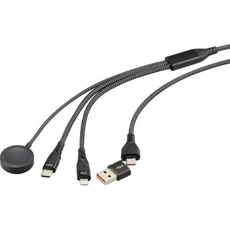 Renkforce USB-Ladekabel USB 2.0 USB-A Stecker, USB-C® Stecker, Apple Lightning Stecker, USB-C® Steck (1/5)