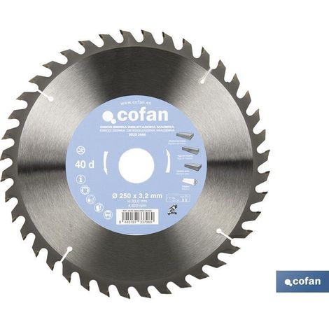 disco de sierra ingletadora para madera ø250 x 3,2 x 30 mm, 40 dientes