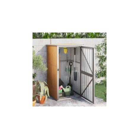 Abri à outils de jardin marron 88x89x161 acier galvanisé (1/5)