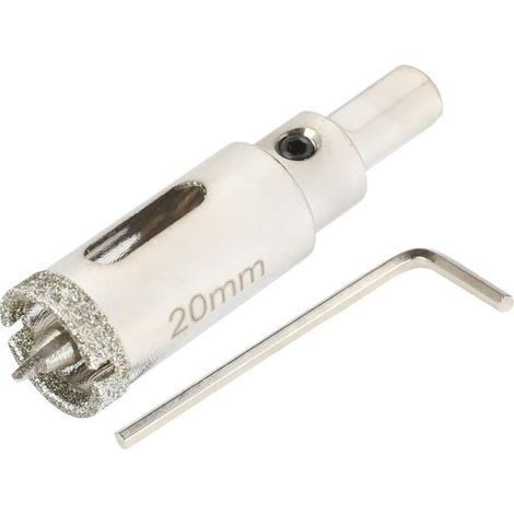 Scie Cloche Diamantée 20 mm Avec Foret Guidage De Centrage,Scie Cloche Carrelage、Foret Trépan Diamant pour Carrelage Pour Percer Verre, Carrelage, Céramique, Marbre, Granit (1/5)