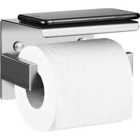Edelstahl-Klebehalter für Toilettenpapierrollen, wandmontiert ohne Bohren, ideal für Küche und Bad.