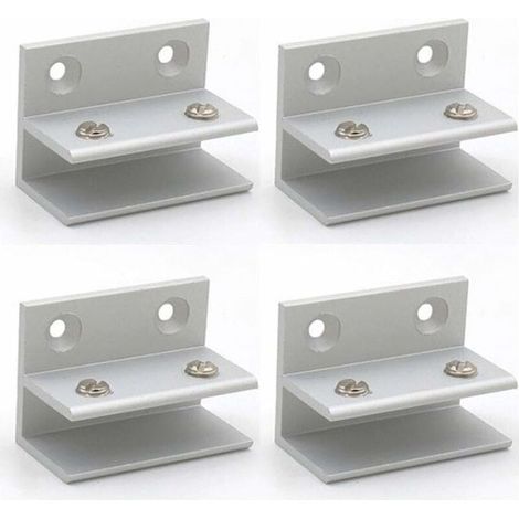 Set mit 4 F-förmigen Glasklemmen, Wandmontage, Duschklemmen, Regalklemmen, 10-12 mm Klemmplatten (1/5)