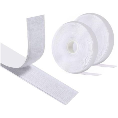 Scratch Autocollant Double Face 5 M X 20 MM, Hook Loop Rubans Ruban AdhéSif Puissant à Crochets Et Boucles pour La Couture (Blanc) (1/4)