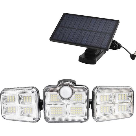 Nouvelle lampe de jardin LED à détecteur de mouvement avec mât et applique solaire murale