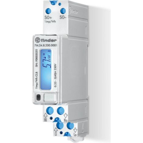 Finder 7M 24 8 230 0001 Contador de energía blanco 17,5 mm