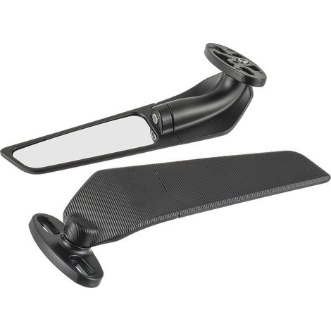 Rétroviseurs moto, 2 pièces,rétroviseurs d'extrémité de guidon pivotants à 360°, rétroviseurs pour cyclomoteurs et scooters, compatibles avec la plupart des motos (noir) (1/5)
