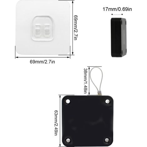 Ferme Porte Automatique, Ferme Porte à Ressort Réglable Sans Poinçonnage, Fermeture de Porte Résidentielle avec Tirette pour Tous les Types D'alliages D'aluminium, Portes en Bois (1/4)
