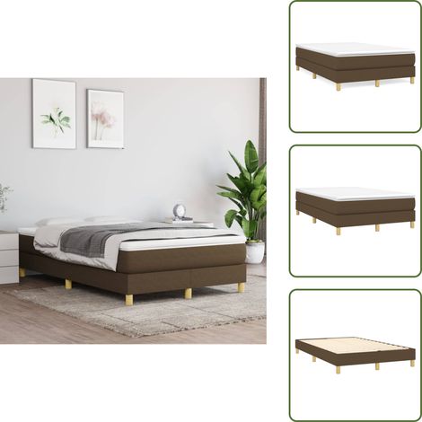 Cama de madera - vidaXL Cama box spring con colchón tela marrón oscuro 120x200 cm - Cama de muelles