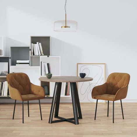 vidaXL Sillas de comedor 2 unidades terciopelo marrón (1/5)