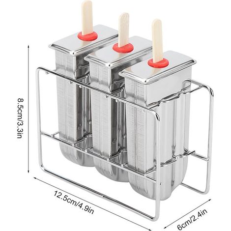 3 Pièces Moule à Glace en Acier Inoxydable 304, Forme Ronde pour Sucettes Glacées (1/5)