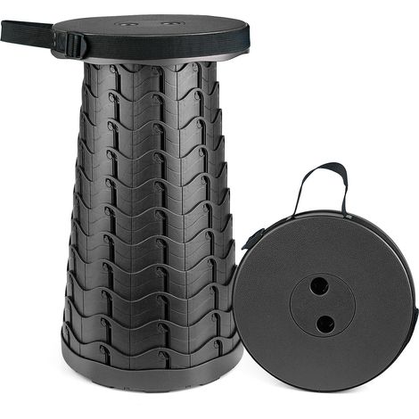 Tragbarer Teleskophocker, ausziehbarer Klapphocker, ideal für Camping, Gartenarbeit, Angeln, Wandern, Reisen, Grillen, verstellbarer Klapphocker, maximale Tragkraft 180 kg