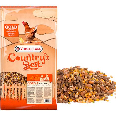 Pienso gallinas - Gold 4 Mini Mix de Versele Laga - Combinado Cereal y pienso en Pellet - 20 kg