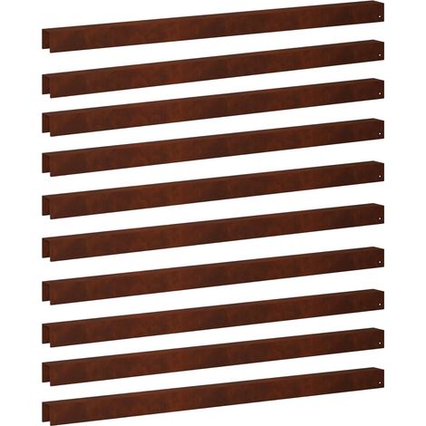 Garden Cover Profile 10 pcs 100 x 5 x 5 cm Weathering Steel vidaXL
