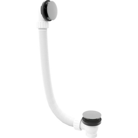 Polysan - Juego de desagüe y rebosadero para bañera, longitud 120 cm, ClickClack, cromo 71858