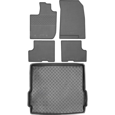 Ensemble de tapis de sol en caoutchouc pour Dacia Duster II SUV (à partir de 2017) + tapis de coffre