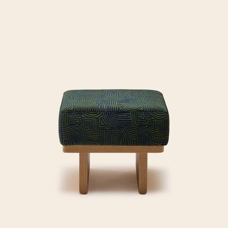 Tabouret en Bois et chenille bicolore Klark ANCA (1/4)