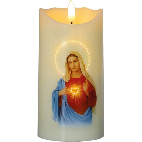 LED-Religiöse Dekorationskerze Virgin Maria 75 mm 3 AA-Batterien