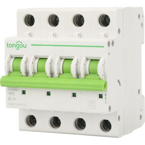 Nannigr TOMC7-63 4P Type C 6KA Interrupteur d'air de Protection contre Fuites Disjoncteur Miniature(25A) (1/5)