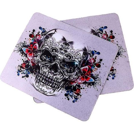 2er-Pack Totenkopf-Mauspads für Halloween-Dekorationen