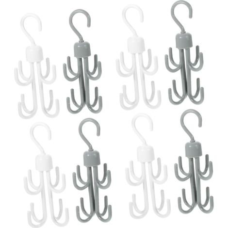 Ensembles Crochet De Rack À Courroie Cintres Porte-Ceinture Racks À Courroie pour Pendaison Organisateurs De Ceinture Crochet De Suspension Étagère Placard PP 8 Pièces (1/4)