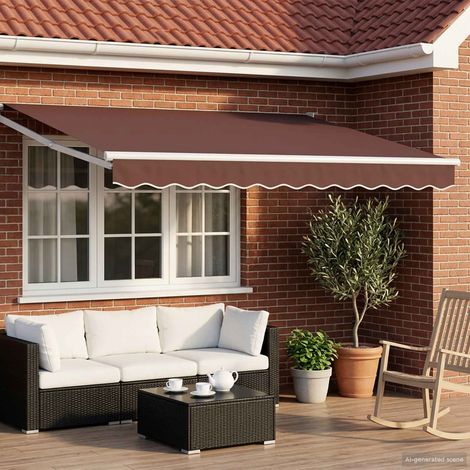 vidaXL Tettuccio Elettrico Retrattile Marrone 3,5 x 2 m