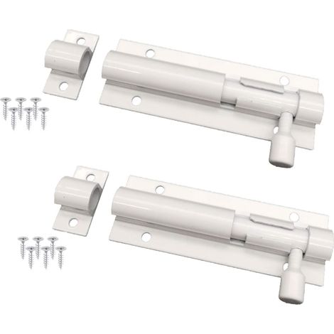 Lot de 2 verrous de porte, verrou coulissant en acier inoxydable pour porte d'entrée