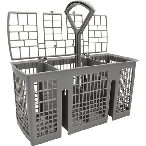 Besteckkorb, für Siemens Bosch Geschirrspüler, 220 x 115 x 90 mm, grau, abnehmbarer Rundgriff, Besteckfach für viele Geschirrspüler