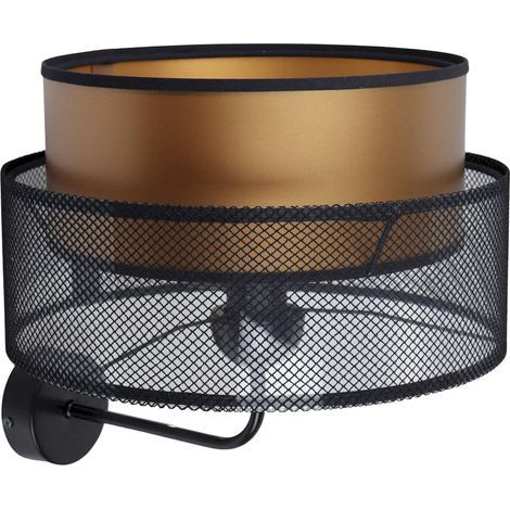 Applique design noir et cuivre effet lumineux élégant pour salon - noir maille avec intérieur cuivre (1/5)