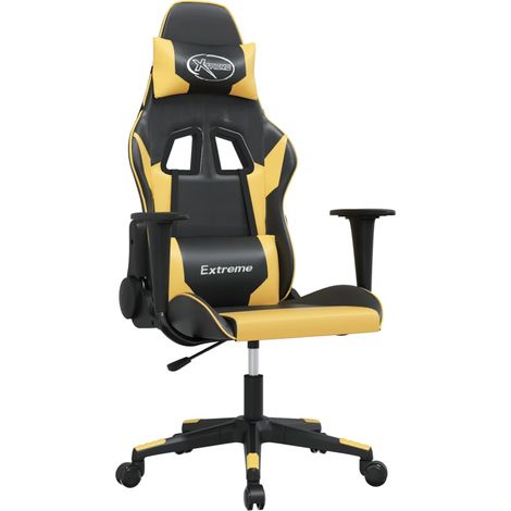 Chaise de jeu Noir et doré Similicuir (1/5)