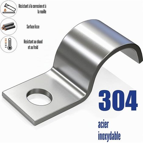 Rigid Wire Mesh Fixings on Wall 6 mm Rigid Wire Attachment Panel Jumper Clamp Stainless Electric Cable Clamp U-Hole for Pipes (1/3)