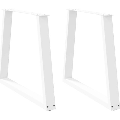 Esstisch Beine V-Form 2 Stück Weiß 70x(72-73,3) cm Stahl