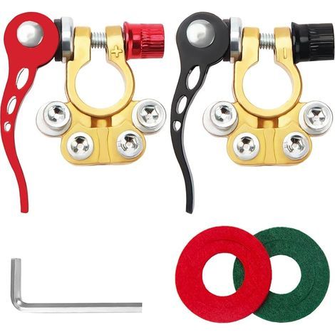 Stück 4-polige Batterieklemmen, 12V Schnellverschluss-Batterieklemmen, Plus- und Minuspolklemmen, für Autos, LKWs, Busse, Wohnwagen (1/5)