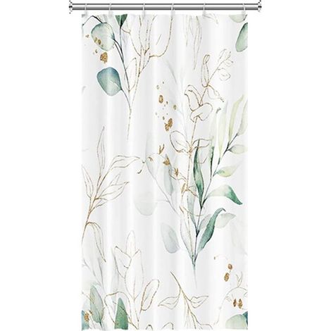 Anti Schimmel Duschvorhang 120 x 180 cm, wasserdichter Polyester Duschvorhang Eukalyptus Duschvorhang mit Ringen Duschvorhang zur Raumtrennung fü (1/5)