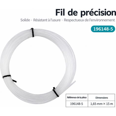 Fil débroussailleuse en nylon 196148-5 165mm-15m pour coupe-bordure 1 65mm-15m 196148-5 6 1 kg – Livraison gratuite
