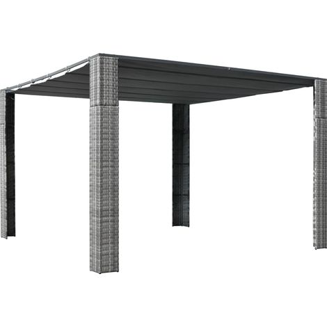 Tonnelle Tonnelle Barnum Tente et toit Résine tressée 300x300x200cm Gris / anthracite 42636 (1/4)