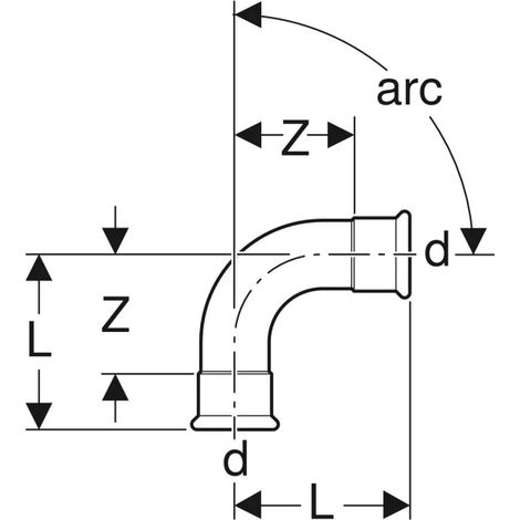 Geberit Mapress Cuivre Coude, DN 10, dø 12 mm, 60101 (1/3)
