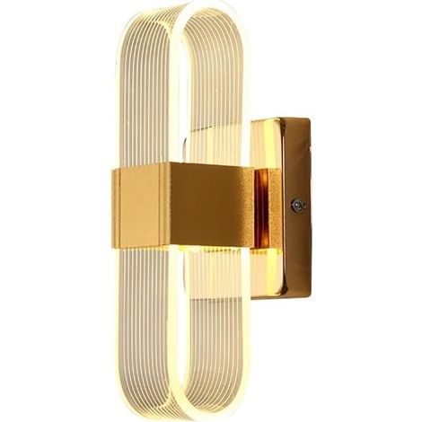 Applique Murale Interieur, Moderne Lampe Murale à 3 Températures de Couleur Or (1/5)