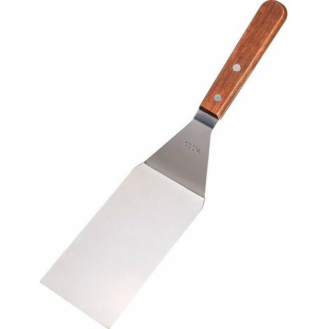 Spatules pour barbecue, Ensembles d'ustensiles pour barbecue - Spatule pour plancha INOX, grattoir pour plancha INOX - Manche en bois d'Acacia (1/5)