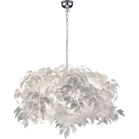Araña 4 Luces Lavable Hojas Blancas Leavy Ø70 cm Trio Iluminación (1/5)