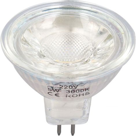 Ampoule LED COB MR16 5W Dimmable, Blanc Chaud 3000K, pour Salon et Chambre, 220V (1/5)