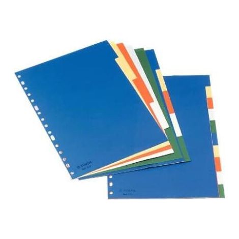 Esselte Separadores de plástico, PP, Tamaño A4, Gama ECO, 5 pestañas, Multicolor, 11709