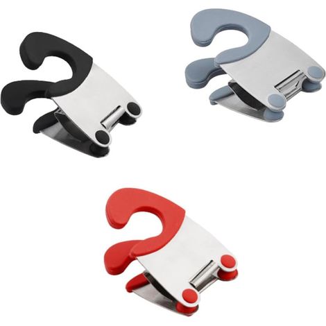 CCYKXA 3er-Set Löffelclips aus Edelstahl für Töpfe und Pfannen, hitzebeständiger Gummilöffelhalter, vielseitiges Küchenaccessoire zum Halten von Küchenutensilien am Topfrand