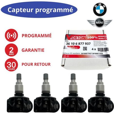 TPMS-Reifendrucksensor BMW 433MHz vorprogrammiert - Ventil für Alu/Stahlfelgen, kompatibel mit Serie 1/2/3/4/5/7/Z4/X/M/MINI