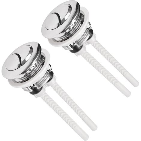 Set mit 2 universellen Druckknöpfen für WC-Spülkästen – 38 mm – Zweimengenspülung – Pop-up-Knopf – Standard-Zweimengenspülknopf