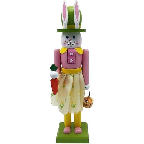 Casse-noisette en bois de 30 cm, lapin de Pâques en bois (1/5)