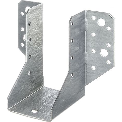 Sabot de charpente type A 50 x 105 mm – Acier galvanisé sendzimir – Fixation latérale avec 4 trous Ø 9 mm – Pour poutres en bois – Alberts