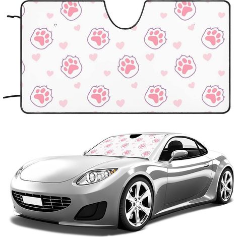 Pare-soleil pour pare-brise de voiture, rose pâle, housse fenêtre
