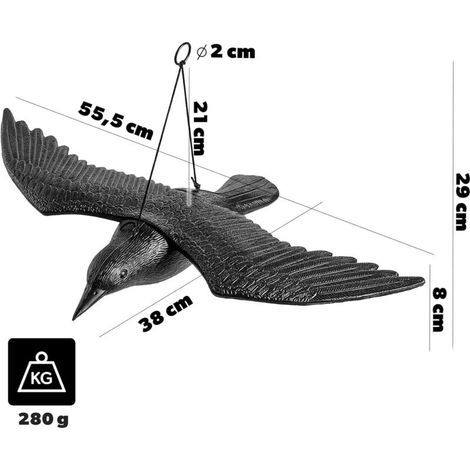 KADAX Corbeau Anti-Pigeon en Plastique, Épouvantail Efficace pour Repousser Les Oiseaux, Préservant Jardin et Balcon Contre Les Intrusions des Pigeons (1 Pièce) (1/4)