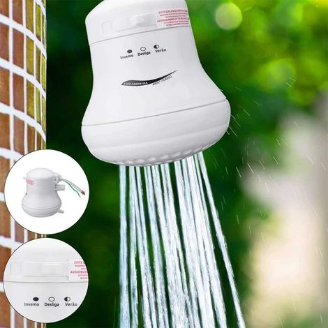 Pommeau de douche électrique monobloc, chauffe-eau instantané, pommeau de douche électrique haute puissance instantané pour salle de bain, tuyau de soutien, économie d'eau à température contrôlée (1/4)