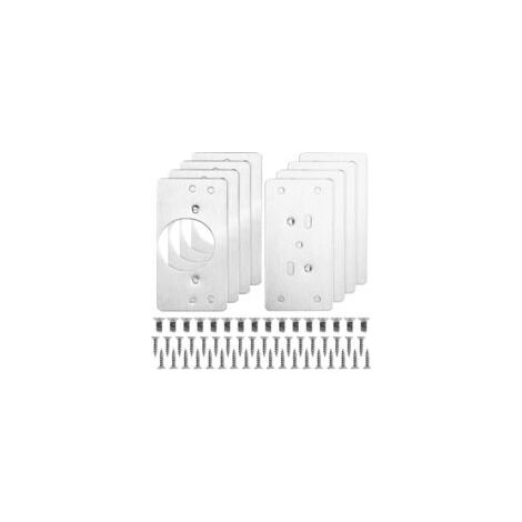 8 Pièces Plaques de Réparation Charnière Armoire, Inoxydable Charnière Porte Placard, 9 × 4.7 cm avec 48 Vis Kit de Réparation Meuble, Plaque Reparation Porte Placard, Hinge Repair Kit (1/5)